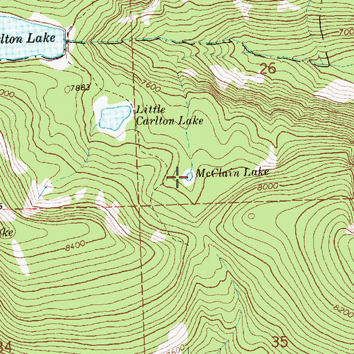 Topographic Map of McClain Lake, MT