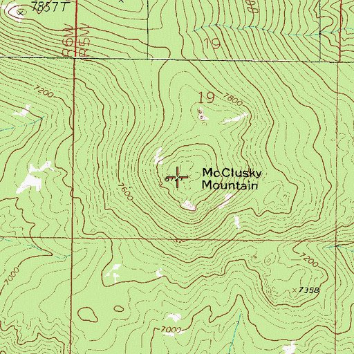 Topographic Map of McClusky Mountain, MT