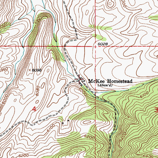 Topographic Map of McKee Homestead, MT