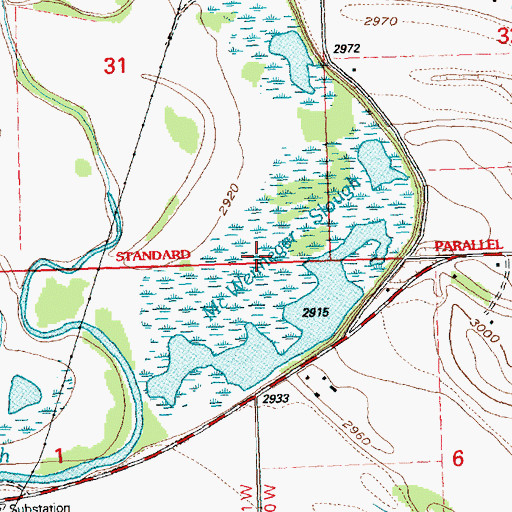Topographic Map of McWenneger Slough, MT