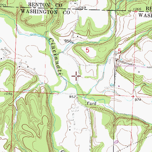 Topographic Map of Weddington Creek, AR