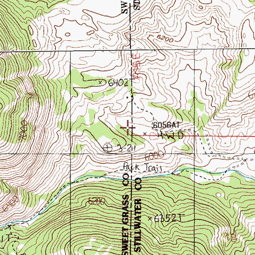 Topographic Map of Meyers Creek, MT