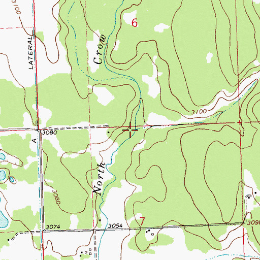 Topographic Map of Middle Crow Creek, MT