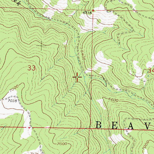 Topographic Map of Middle Fork Doolittle Creek, MT