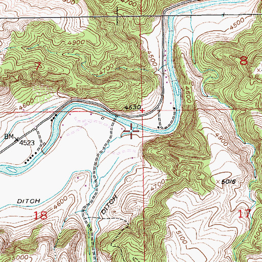 Topographic Map of Midnight Creek, MT