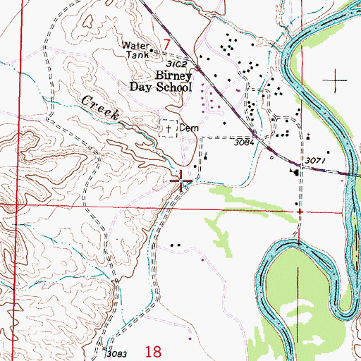 Topographic Map of Mission Creek, MT