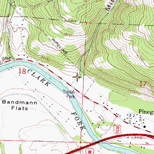 Topographic Map of Mittower Gulch, MT