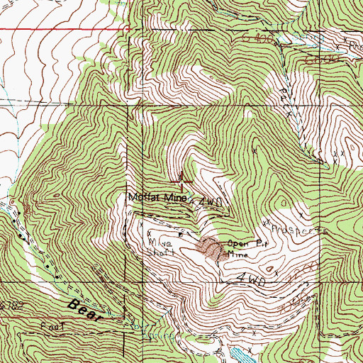Topographic Map of Moffat Mine, MT