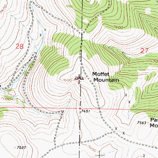 Topographic Map of Moffet Mountain, MT