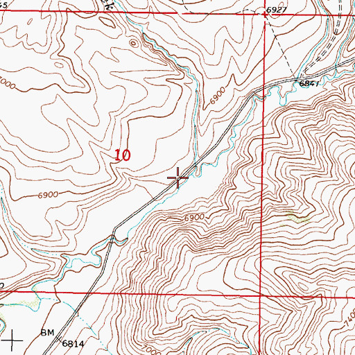 Topographic Map of Mohican Creek, MT