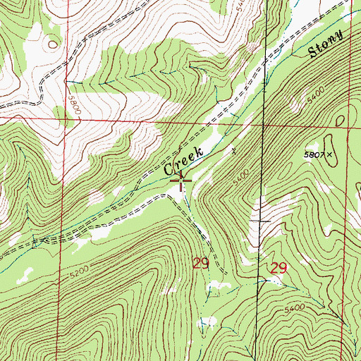 Topographic Map of Moose Gulch, MT