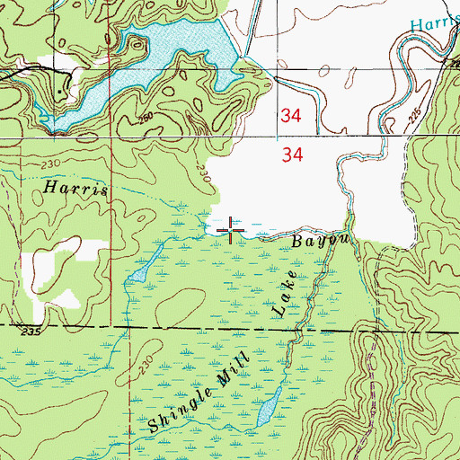 Topographic Map of Wildcat Creek, AR