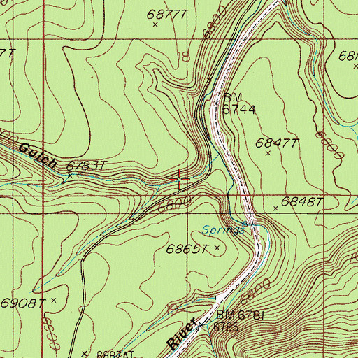 Topographic Map of Mosquito Gulch, MT