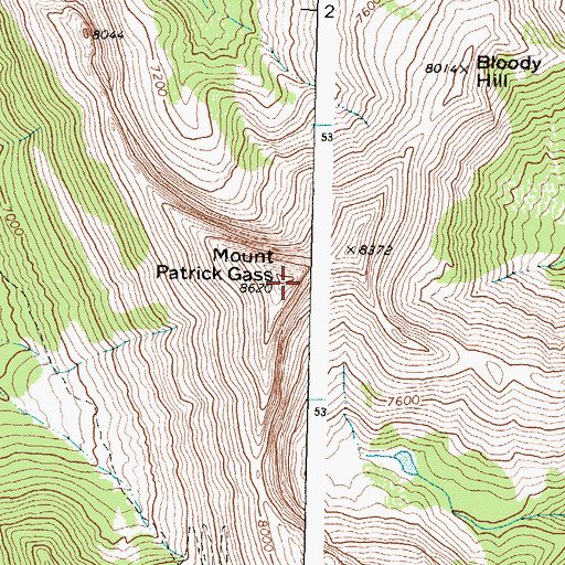 Topographic Map of Mount Patrick Gass, MT