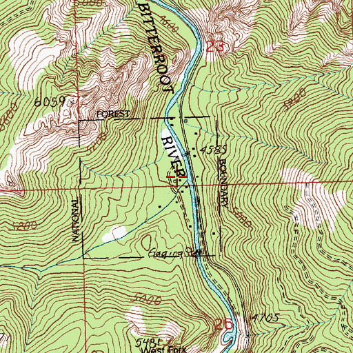 Topographic Map of Mud Creek, MT