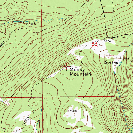 Topographic Map of Muddy Mountain, MT