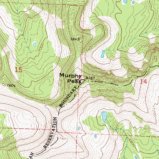 Topographic Map of Murphy Peak, MT