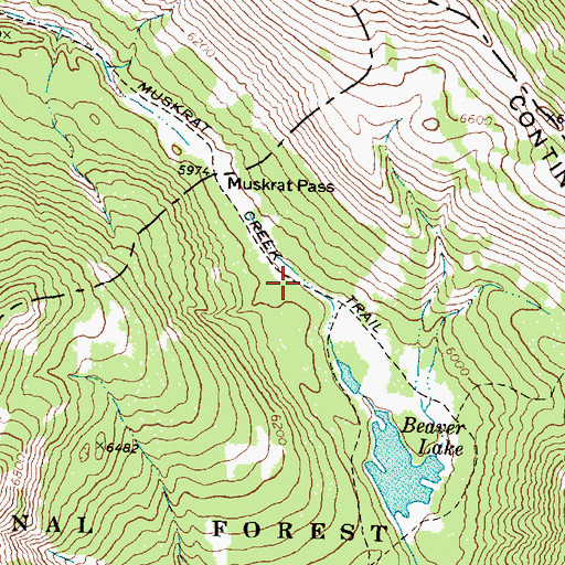Topographic Map of Muskrat Creek Trail, MT