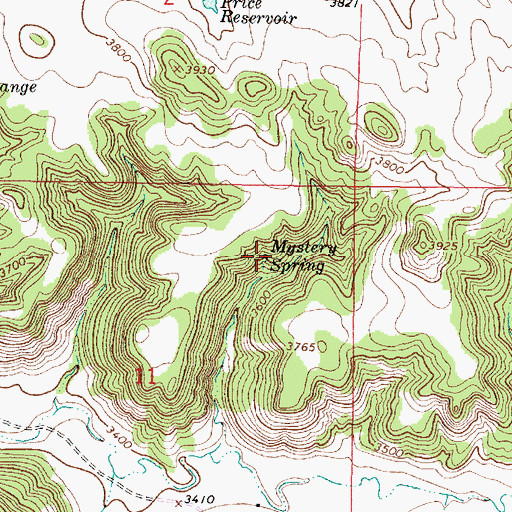 Topographic Map of Mystery Spring, MT