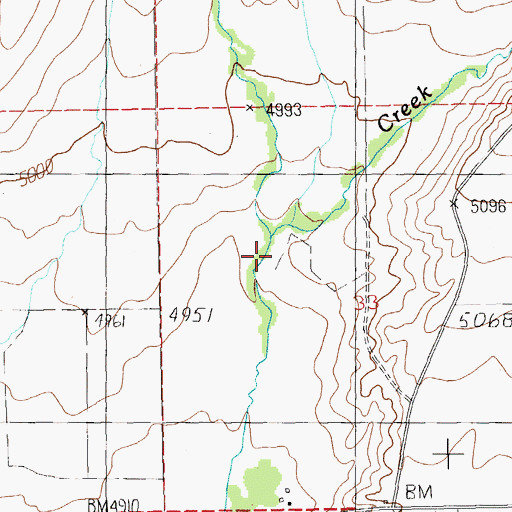 Topographic Map of Niel Creek, MT
