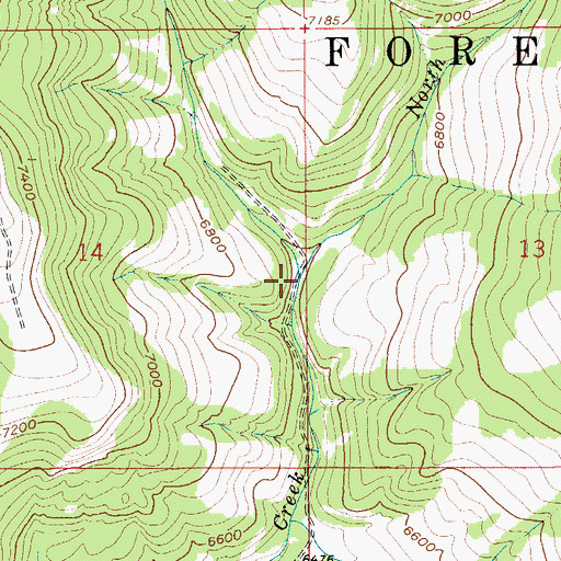 Topographic Map of North Fork Deadman Creek, MT