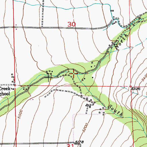 Topographic Map of North Fork Deep Creek, MT
