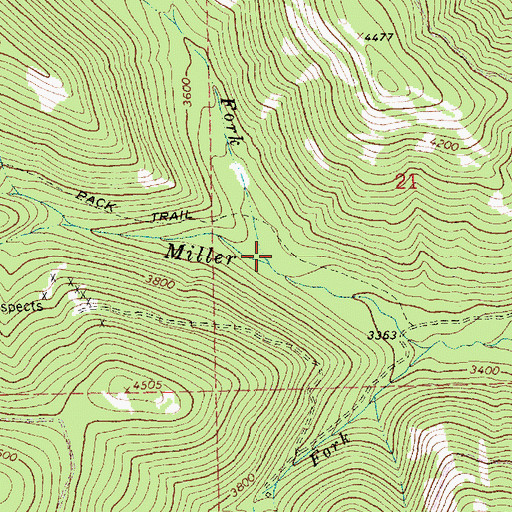 Topographic Map of North Fork Miller Creek, MT
