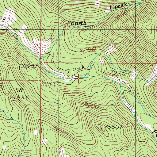 Topographic Map of North Fork Porcupine Creek, MT