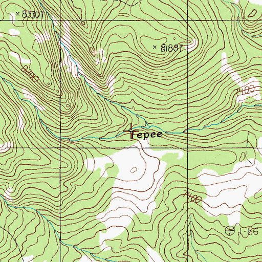 Topographic Map of North Fork Tepee Creek, MT