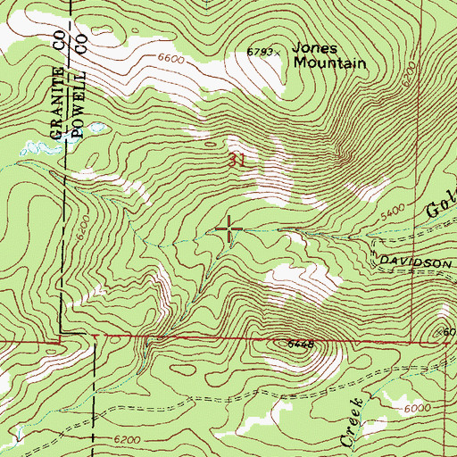 Topographic Map of North Gold Creek, MT