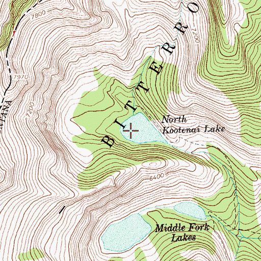 Topographic Map of North Kootenai Lake, MT