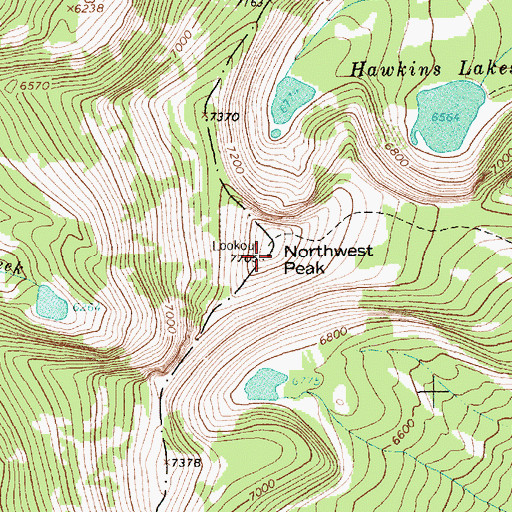 Topographic Map of Northwest Peak, MT