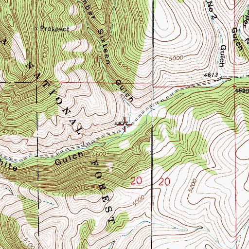 Topographic Map of Number Sixteen Gulch, MT