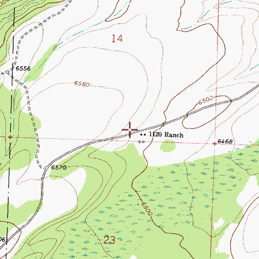 Topographic Map of One Thousand One Hundred Twenty Ranch, MT