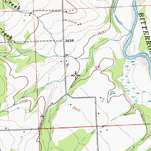 Topographic Map of Owings Creek, MT