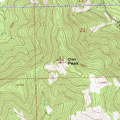 Topographic Map of Owl Peak, MT