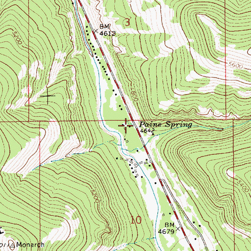 Topographic Map of Paine Spring, MT