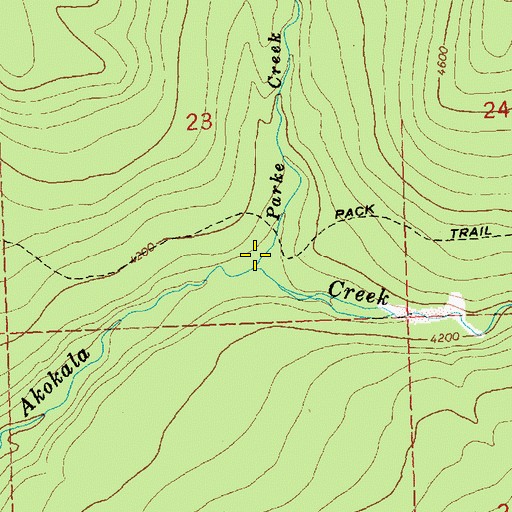 Topographic Map of Parke Creek, MT