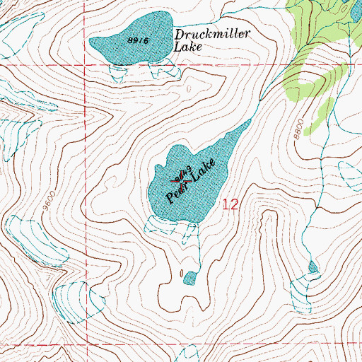 Topographic Map of Pear Lake, MT