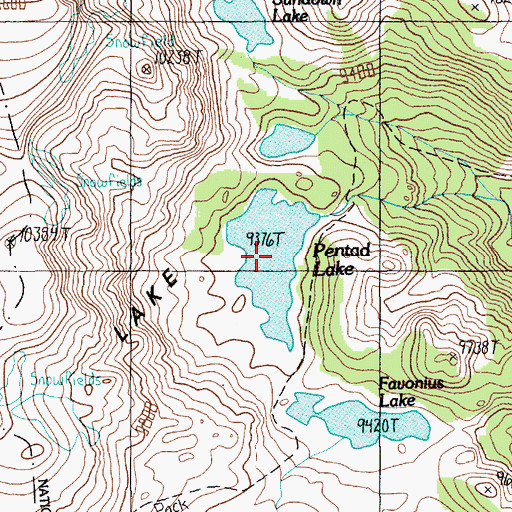 Topographic Map of Pentad Lake, MT