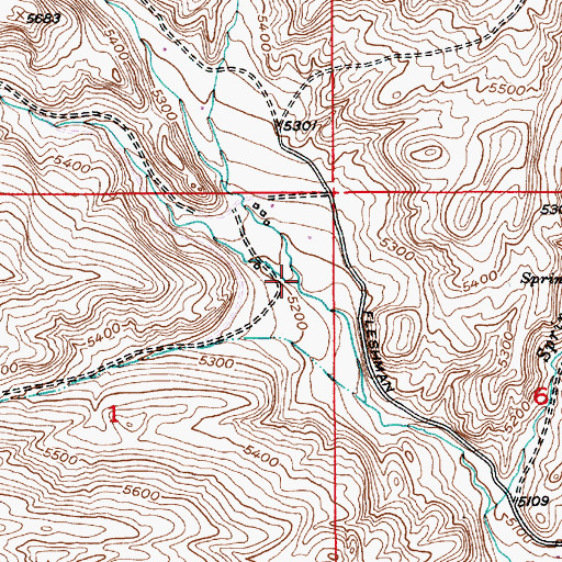 Topographic Map of Perkins Creek, MT