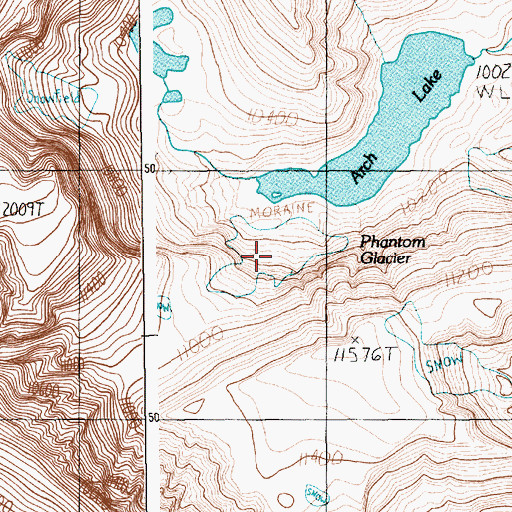 Topographic Map of Phantom Glacier, MT