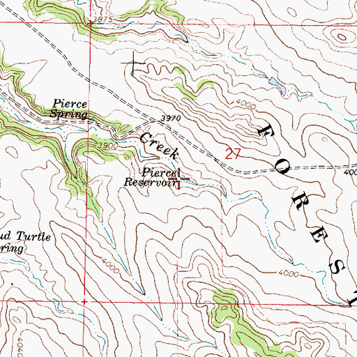 Topographic Map of Pierce Reservoir, MT