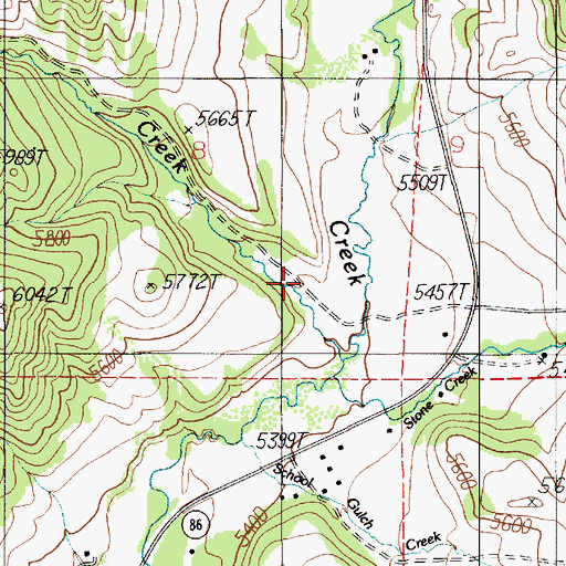 Topographic Map of Pine Creek, MT