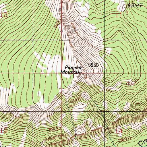 Topographic Map of Pioneer Mountain, MT