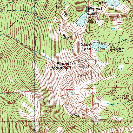 Topographic Map of Piquett Mountain, MT