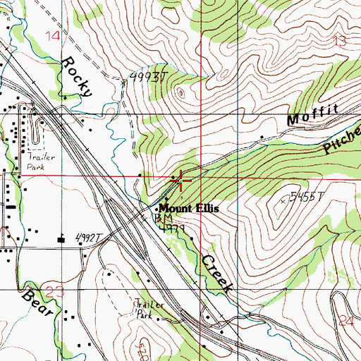 Topographic Map of Pitcher Creek, MT
