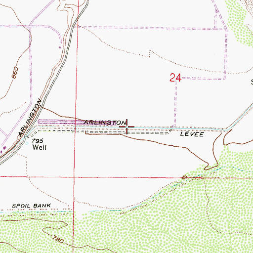 Topographic Map of Arlington Canal, AZ