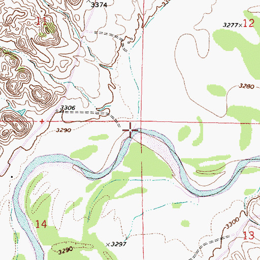 Topographic Map of Plum Creek, MT