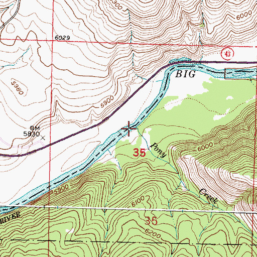 Topographic Map of Pony Creek, MT